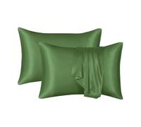 Snorvixre Protector de almohada de color liso, textura suave y sedosa con cierre de hotel para una mejor calidad de sueño, funda de almohada antiarrugas