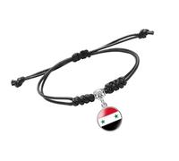 Snorvixre Pulsera negra hecha a mano con diseños de banderas sirias, perfecta para aquellos que están entusiasmados con la joyería con identidad cultural de Oriente Medio, talla única, como se
