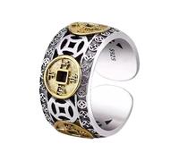 Snorvixre Pulsera retro de aleación de cobre, inspirada en el patrimonio, accesorio para trajes modernos, anillos de cobre antiguos, joyas de latón hechas a mano, como se describe