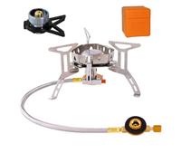 Snorvixre Quemador de camping fuerte y resistente al viento, gran capacidad de carga, tamaño de almacenamiento pequeño, perfecto para senderismo, viajes, emergencias, estufa a prueba de viento