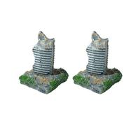 Snorvixre Ruinas edificio acuario decoración resina modelo figura creación escena de guerra para acuario paisaje accesorios acuario ornamento