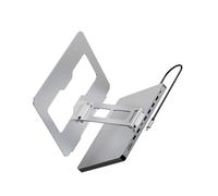 Snorvixre Soporte adaptador giratorio 10 en 1 para ordenador portátil, compatible con PD10W, velocidad rápida, salida USB 3.0x3 y 4 K60Hz para entretenimiento en casa, portátil estable