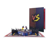 Snorvixre Tarjeta de regalo creativa con escena de boxeo, felicitación del día del padre con sobre, plegable, todo para cumpleaños para entusiastas del deporte