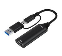 Snorvixre USB + tipo C a HDTV tarjeta de grabación de vídeo, dispositivo de grabación de vídeo 4K, grabación de transmisión para grabar streaming en vivo, cable de grabación de juegos portátil