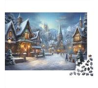Snow and Moon Puzzle para Adultos Divertido 1000 Piece Winter Themes Juego Intelectual, Decoración Hogar, Alivio del Estrés, Juego EduGatoivo, Reto EduGatoivo (1000pcs (75x50cm))