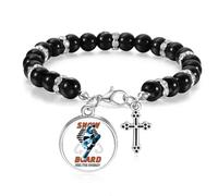 Snow Board - Pulsera de cuentas con ilustración deportiva de invierno