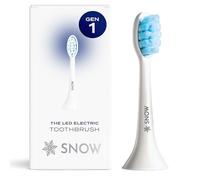 SNOW Cabezales de repuesto para cepillo de dientes eléctrico blanco (Gen 1) - Cabezales de cepillo suaves recargables con luz LED azul y tecnología de limpieza sónica - Cabezales de cepillo sónico