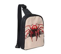 Snow-Capped Mountains - Bolsa de pecho con doble bolsillo, perfecta para conciertos, deportes, viajes, ciclismo y senderismo, mochila cruzada, Linda araña roja, Talla única