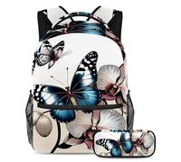 Snow Cats - Juego de mochila escolar y estuche para lápices para adolescentes, niñas y niños, ligera, mochila de viaje, Multicolor 7, Talla única