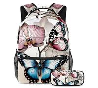 Snow Cats - Juego de mochila escolar y estuche para lápices para adolescentes, niñas y niños, ligera, mochila de viaje, Multicolor 19, Talla única