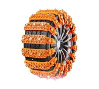 Snow Chains Car, 10 x anti-Skid Tire Snow Chains for Snowy and Icy Roads, Snows Tire Traction, Tires Traction Wheel Chain for Minivan, Caravan, Oxford Rubber & TPU, 86 cm, naranja, negro
