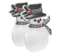 Snow Christmas Holiday Brooch Lapel Sweater Snowman Pin Chirstams Pins Snowflake Snownman Necklace Alloy