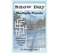 Snow Day Multiple Puzzle: Winter and snow Crosswords, Word Searches, Sudoku for Adults and Teens
