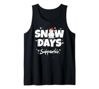 Snow Day Supporter, Funny Snowman Christmas Teacher Pajamas Camiseta sin Mangas