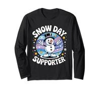 Snow Day Supporter Funny Winter Weather Humor muñeco de Nieve Manga Larga