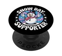 Snow Day Supporter Funny Winter Weather Humor Retro muñeco de Nieve PopSockets PopGrip Adhesivo