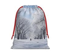 Snow Falling In The Park - Bolsas de regalo con cordón para fiestas, bolsas especiales para caramelos, regalos de boda, Navidad