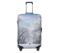 Snow Falling in The Park - Funda elástica para maleta, se adapta a accesorios de viaje de 18 a 32 pulgadas, Black, S