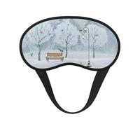 Snow Falling in The Park - Máscara de ojos impresa con borde negro, con buen efecto de sombreado, es una opción ideal para viajes, meditación, etc