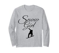 Snow Girl (Negro) Snowboard Snowboarder Manga Larga