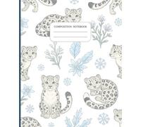 Snow Leopard Composition Notebook: Wide Ruled Journal: Cute Kawaii Animal Aesthetic for School, College, Office, Work | Kids, Teens, Adults | 120 Pages | 7.5 x 9.25 in