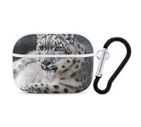 Snow Leopard - Funda protectora para AirPods Pro 2, a prueba de golpes, carcasa dura para mujeres y hombres, compatible con Airpod Pro Case 2ª/1ª generación con llavero, color blanco