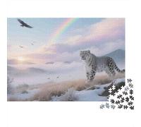 Snow Leopard Landscape Rompecabezas 1000 Piezas, Leopardo de Las Nieves en montañas Nevadas, Estético y Desafiante, Entretenimiento Creativo, Juguete Educativo, Decoración Hogar