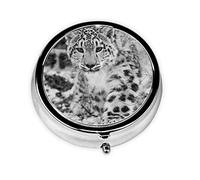 Snow Leopard, pastillero, pastillero cuadrado para bolsillo o monedero, pastillero pequeño, organizador de pastillas de viaje