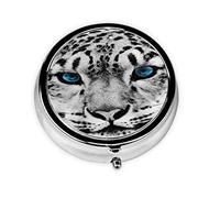 Snow Leopard, pastillero, pastillero cuadrado para bolsillo o monedero, pastillero pequeño, organizador de pastillas de viaje