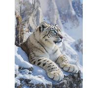 Snow Leopard Sketchbook: 120 Blank Pages for Art, Drawing, and Creativity: Large Winter Wildlife Resting on Mountain Cover - Great for Artists & Animal Lovers