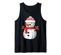 Snow Man Cute Block Building Christmas Builder Ladrillo Maestro Camiseta sin Mangas