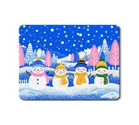 Snow Man - Tapetes de secado de platos para cocina, colorido muñeco de nieve de invierno, tapete escurridor de platos de goma absorbente, almohadilla de secado de piel sintética para cocina, protector