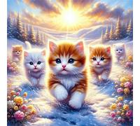 Snow Mountain Cat Jigsaw Puzzle 35 Pieces 30x30cm/12x12inch, Difficult Jigsaw Puzzles for Adults 35, Beautiful Art Work, Great Festive Puzzle Gift for Men/Women