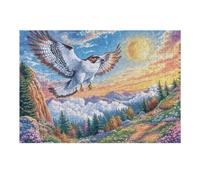 Snow Mountain Cloud Sea Bald Águila Puzzle 300 Piezas Maquetas Construir 3D Detalladas Doll Animal Pet Rompecabezas Educativo para Familia Aliviar Estrés Estera Portátil Moderno 300 PCS