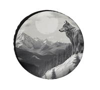 Snow Mountain Lone Wolf - Cubierta para neumático de repuesto, protector de rueda Oxford de 28 pulgadas, accesorios de viaje, impermeable, a prueba de polvo, para caravana, Jeep, SUV, camper
