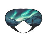 Snow Mountain Northern Lights Máscara de ojos suave para dormir: ideal para mujeres y hombres y viajes, cómoda y ajustable, perfecta para uso en interiores y exteriores