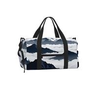 Snow Mountain Peak - Bolsa de lona con compartimento para zapatos, gimnasio, fin de semana para hombres y mujeres, bolsa de viaje impermeable con bolsillo húmedo para zapatos sucios