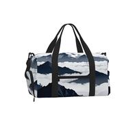 Snow Mountain Peak - Bolsa deportiva con compartimento para zapatos, ligera, para gimnasio, fin de semana para hombres y mujeres, bolsa de viaje impermeable con bolsillo húmedo