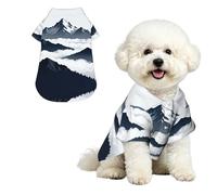 Snow Mountain Peak M - Camisa hawaiana para perros pequeños, bonito traje de playa de verano para cachorros, ropa suave y transpirable para gatos con botones