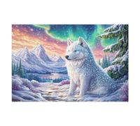 Snow Mountain White Lobo Puzzle 1000 Piezas Juguete Educativo Familiar Interactivo Rompecabezas 3D para Hombres Y Mujeres Construir Maquetas Desafío Intelectual 1000 PCS