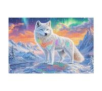 Snow Mountain White Lobo Puzzles 1000 Piezas Obra De Arte 3D Familiar Rompecabezas para Adultos Aliviar Estrés Decoración Hogar Moderno DIY 1000 PCS