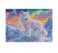 Snow Mountain White Lobo Puzzles 300 Piezas Maquetas 3D Educativas Profesionales Rompecabezas para Familia Construir DIY Moderno Aliviar Estrés Decoración 300 PCS