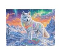 Snow Mountain White Lobo Puzzles 500 Piezas Impossible 3D Rompecabezas para Adultos Desafío Intelectual Estera Portátil DIY Moderno Creativo 500 PCS