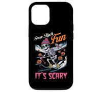 Snow Much Fun Its Scary Esqueleto esquiando Amante Carcasa para iPhone 12/12 Pro