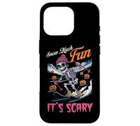Snow Much Fun Its Scary Esqueleto esquiando Amante Carcasa para iPhone 16 Pro
