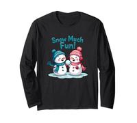 Snow Much Fun Snowmen Winter Christmas Diseño Gráfico Regalo Manga Larga