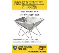 Snow Peak Takibi Fire Pit M ST-033R Japón Outdoor BBQ Grill Acero Inoxidable ...