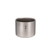 Snow Peak Taza apilable de titanio de doble pared M300, gris, taza de titanio japonés ultraligera para acampar y al aire libre