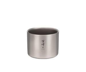 Snow Peak Taza apilable de titanio de doble pared M300, gris, taza de titanio japonés ultraligera para acampar y al aire libre