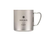 Snow Peak Taza de titanio de doble pared de 450 ml, color gris, taza aislada ligera y duradera para el hogar, camping y al aire libre